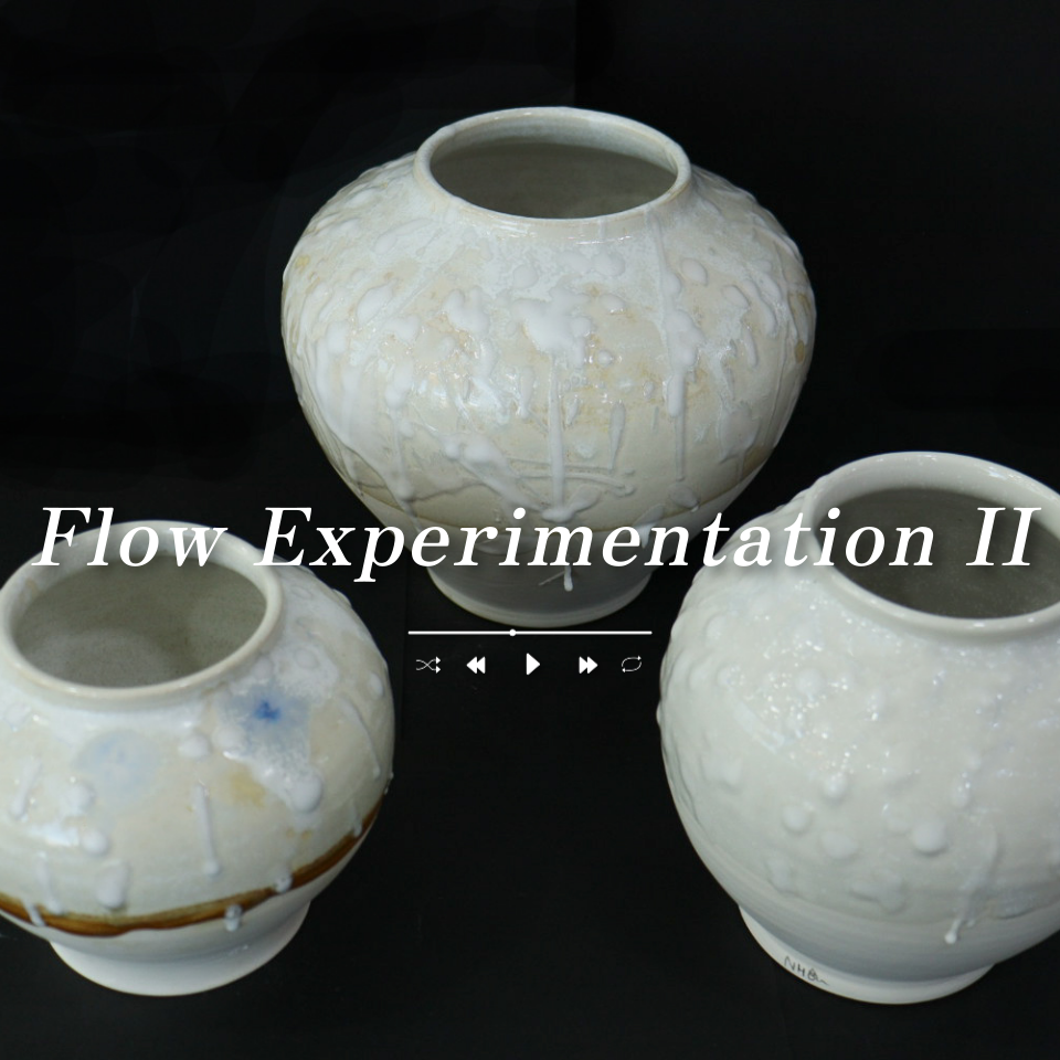 Flow Experimentation — glaze-flow ceramic pots by Michelle Hong